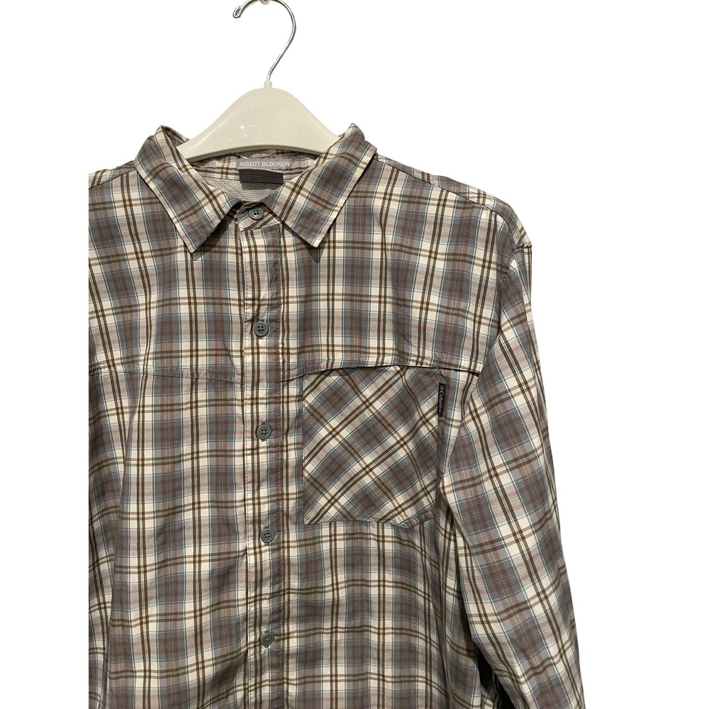Columbia  Mens Large Plaid Long Sleeve Button Down Hiking Shirt